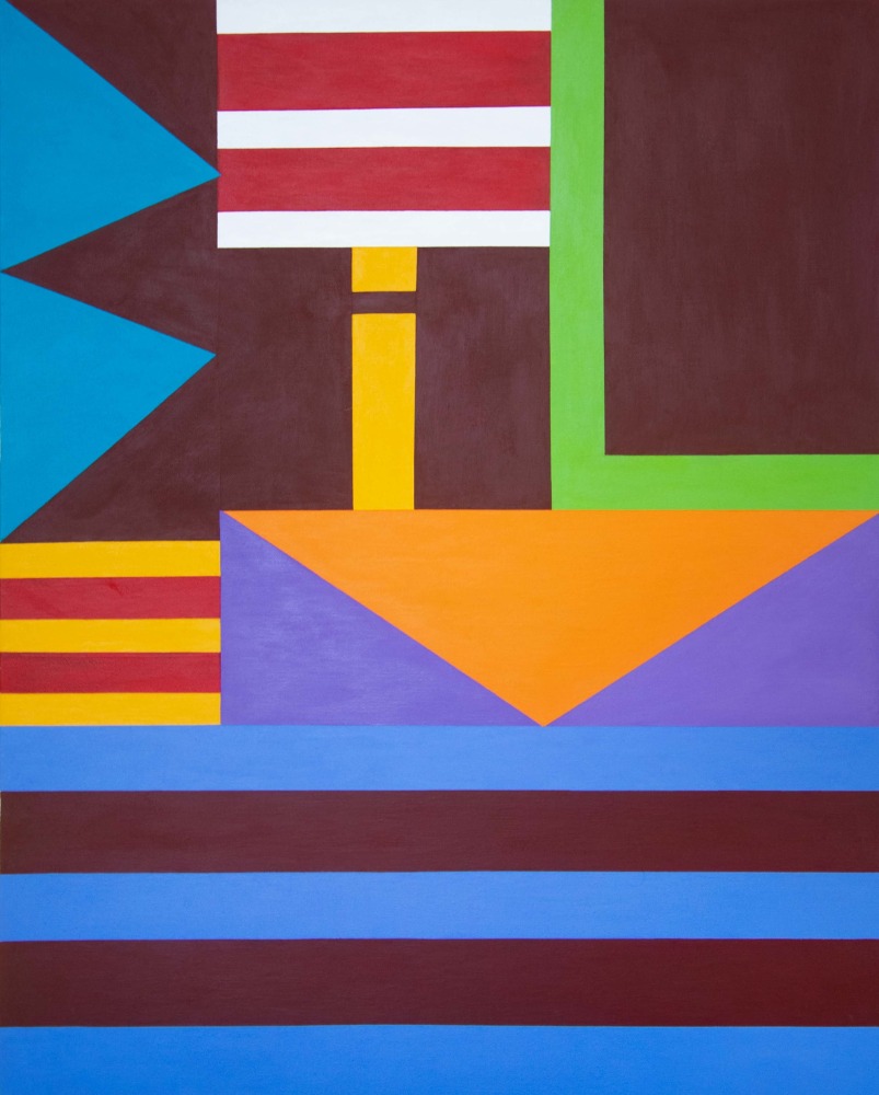 Ron Burkhardt, LetterScapes &quot;BELIEVE&quot; 2018. Acrylic on Canvas. 28 x 24 inches